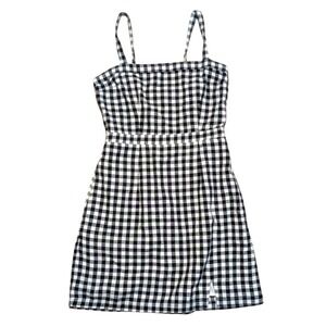 Abercrombie & Fitch Dress M Medium Black White Checkered Gingham Plaid Sundress